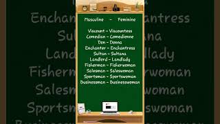 Masculine  Feminine 107 exam gender english englishgrammar [upl. by Ettolrahc50]