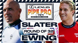 Kelly Slater vs Ethan Ewing  Lexus Pipe Pro presented by YETI  Round of 32 Heat Replay [upl. by Perretta]