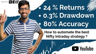 Best Intraday Strategy in Nifty  Fully Automated  Low Risk Low Reward  Saketh R [upl. by Aramal402]