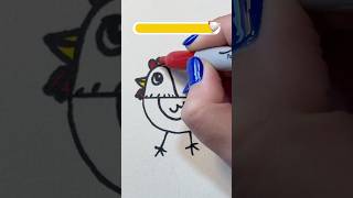 Simple hen drawing for kids  Easy drawing step by step 🐓🐔 [upl. by Hewart]