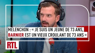 JL Mélenchon  quotJe suis un petit jeune de 73 ans Barnier est un vieux croulant de 73 ans et demiquot [upl. by Innej]