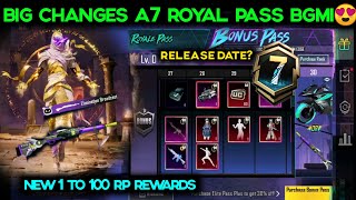 BGMI NEW ROYALE PASS A7  A7 ROYAL PASS 1 TO 100 RP REWARDS  NEW RP KAB AAYEGA  NEW MUMMY X SUIT [upl. by Eldoria]