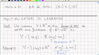 Analisi II  Lezione 12  Moltiplicatori di Lagrange [upl. by Luke]