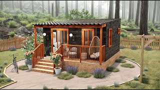 Enchanting 5x5m Cottage with Thatched Roof amp WrapAround Porch in the Heart of the Forest [upl. by Drofwarc]