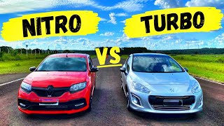 PEUGEOUT 308 TURBO vs SANDERO RS NITRO  Dia que a terra parou 😳 [upl. by Ellenehs320]