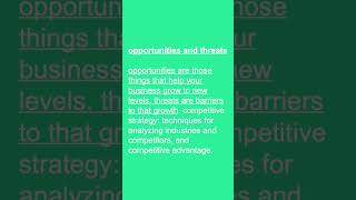 swot analysis  opportunities and threats  strategic planning foundations for MBA students [upl. by Girhiny]