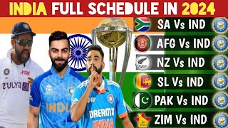 India Cricket Upcoming All Series Schedule 2024  India Cricket Futures Tour Programs 2024 [upl. by Hux]