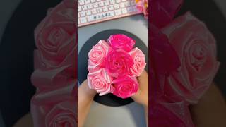 Wrap a ribbon around a ruler skle and you can make a beautiful rose 🌹💐 love reels diy tiktok [upl. by Enahs]