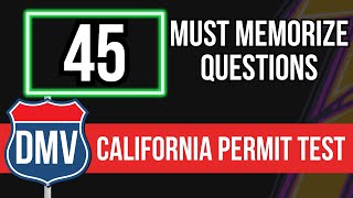 California DMV Permit Test 2024 45 Must Memorize Questions [upl. by Edecrem717]