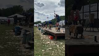 Woodchopping Final Mens Underhand PA Championships USA 2024 woodchopping underhand [upl. by Lehte63]