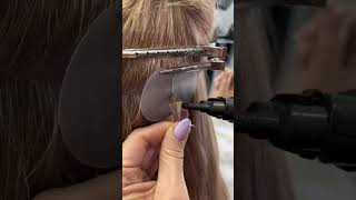 How to install heat fusion hair extensions  hairextensions humanhair keratinhairextensions [upl. by Matthei216]