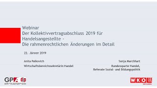 Webinar  quotKollektivvertragsabschluss 2019 für Handelsangestelltequot [upl. by Oek]