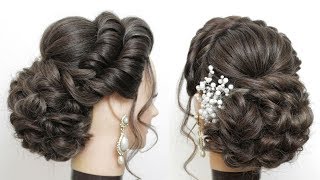 New Bridal Hairstyle For Girls With Long Hair Messy Bun Updo [upl. by Ladnyc]