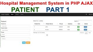 Hospital Management System in PHP AJAX Part 1 [upl. by Goodill528]