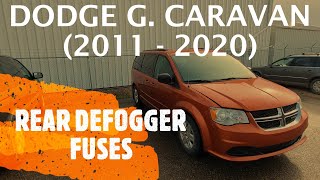 Dodge Grand Caravan  REAR WINDOW DEFOGGER  DEFROSTER FUSE LOCATION 2011  2020 [upl. by Gorman]