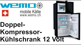 Doppelkompressorkühlschrank WEMO 1502 Kompressor Secop Nano BDN50F mit 2 Kühlmaschienen WCS [upl. by Brinson]