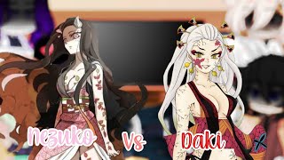 💜💢Hashiras react Nezuko vs Daki💢💜 [upl. by Dall188]