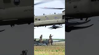 Installing a howitzer onto a CH47 Chinook helicopter usairforce [upl. by Aicetel729]