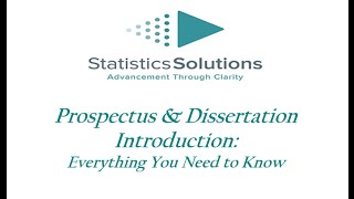 Prospectus and Dissertation Introduction Everything You Need to Know [upl. by Gaut]