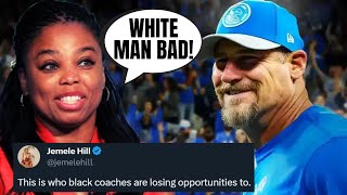 Race Hustler Jemele Hill SILENT About Dan Campbell After Saying He Took Lions Job From A Black Coach [upl. by Anahcra]