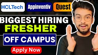 Appinventiv HCL Quest Global New Hiring  OFF Campus Drive For 2025 2024 2023 Batch  Fresher [upl. by Anelegna]