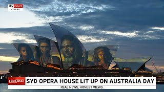 Sydney Opera House lit up on Australia Day [upl. by Iem692]