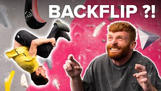 Parkour Pro teaches 9b climber how to BACKFLIP  With Toby Segar STORROR [upl. by Adnwahs194]