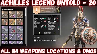 Best mythoweapons All 84 weapons and their locations achilles legend untold gameplay [upl. by Ruddy]