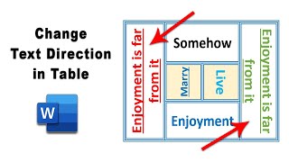 How to change the orientation of text in a table in word [upl. by Anahgem]