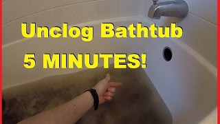 How To Easily Unclog Bathtub Shower Drain in 5 minutes Jonny DIY [upl. by Budwig]