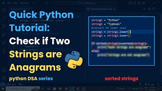 Check if Two Strings are Anagrams in Python  StepbyStep Guide [upl. by Meyer99]