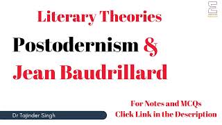 Jean Baudrillard and Postmodernism  Literary Theory  NTA NET PGT English [upl. by Melony]