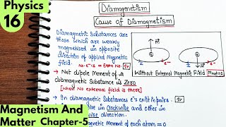 16 Diamagnetism Cause of Diamagnetism magnetism and matter class 12 Physics Cbse physics neet [upl. by Eisdnyl]