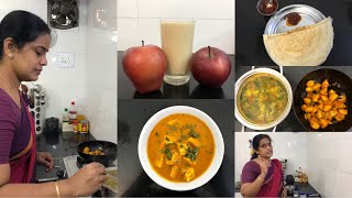 Food Vlogஇளம் குழம்புPotato FryApple Milk ShakeEasy Paneer Butter Masala [upl. by Bronnie]