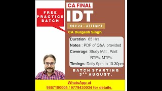 ITC 6 HINDI Exempt Cases 2 FREE PRACTICE BATCH [upl. by Drannel]