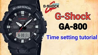 Casio GShock GA800 Time setting tutorial  TrendWatchLab [upl. by Atinnod50]