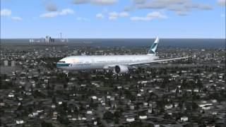 FSX Cathay Pacific B777300ER Hong Kong to Toronto [upl. by Bigner]