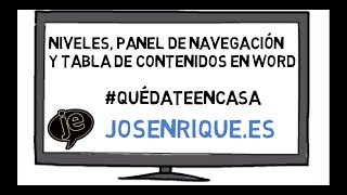 WORD  Niveles Panel de Navegación y Tabla de Contenido [upl. by Prudi]