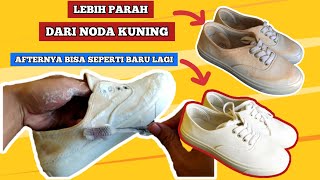 cara mudah memutihkan sepatu canvas putih yang menguning parah [upl. by Kado65]