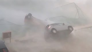 Cyclone Topples Cars in India [upl. by Trellas]