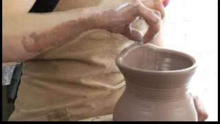 How to Make a Clay Pitcher  Pulling a Clay Pitcher Spout [upl. by Nanfa797]