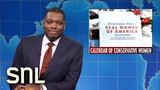 Weekend Update Alaska Airlines Buys Hawaiian Airlines Calendar of Conservative Women  SNL [upl. by Croix]