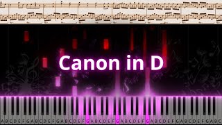 Canon in D by Johann Pachelbel  Easy Piano Version Tutorial sheet music [upl. by Gilburt]