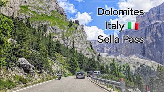 Italy Dolomites  Driving Sella Pass downhill4K [upl. by Ardnohs]