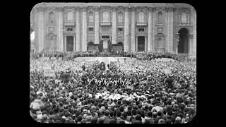 Pope Pius XII calls for action against Churchs enemies in St Peters Square 1947 HD No sound [upl. by Ronna906]