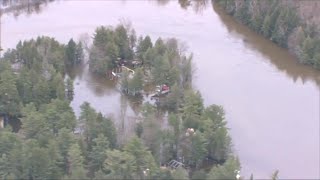 Aerial view of Bracebridge flooding [upl. by Pressman]