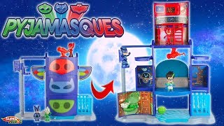 PYJAMASQUES Quartier Général Transformable PJ Masks HQ Playset Review Noel 2019 Français [upl. by Banks]