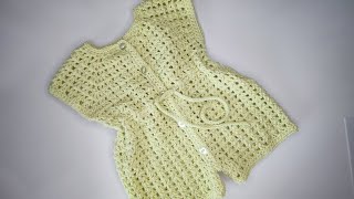 Crochet 82 How to crochet summer baby romper [upl. by Sremlahc]