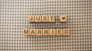 【らぼわん】結婚式無料素材 面白かわいいコマ撮りアルファベットブロック「Just Married」 [upl. by Venola]