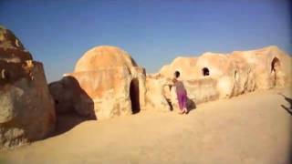 Location filming of Star Wars Decorations Tatooine  movie set Mos Espa near Tozeur Tunisia [upl. by Erika647]